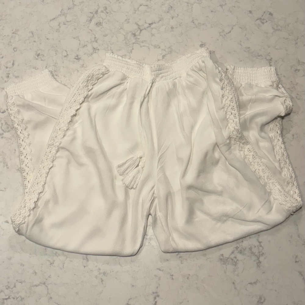 Ocean Drive White Tassel Pants